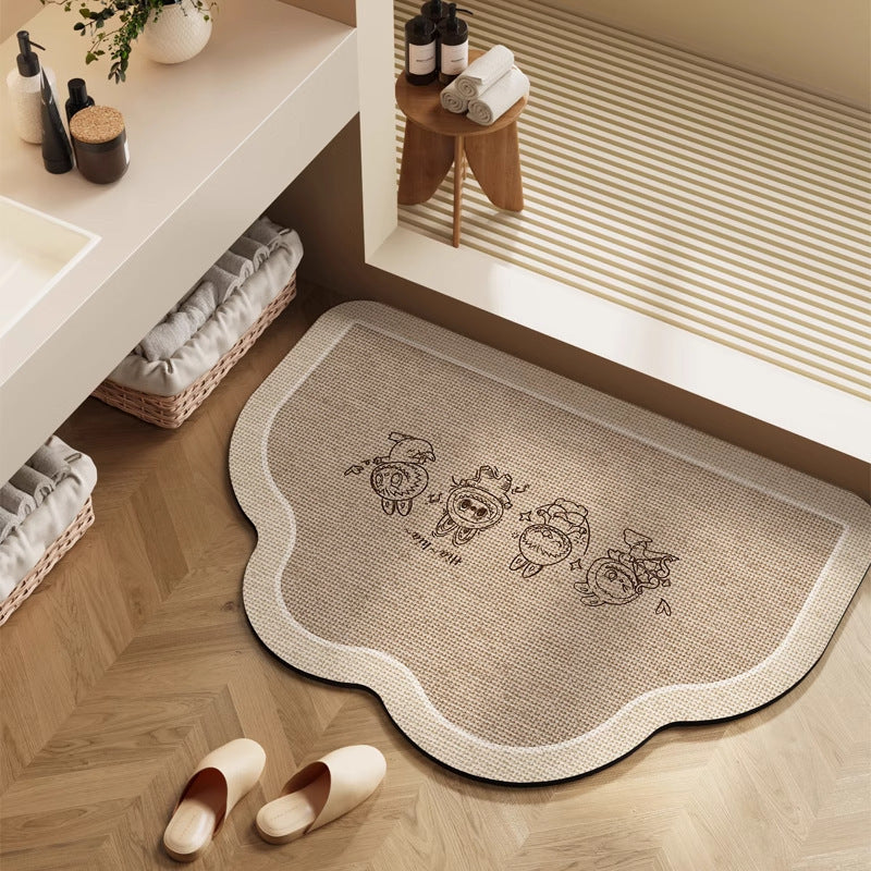 Playful Cartoon Character Bath Mat