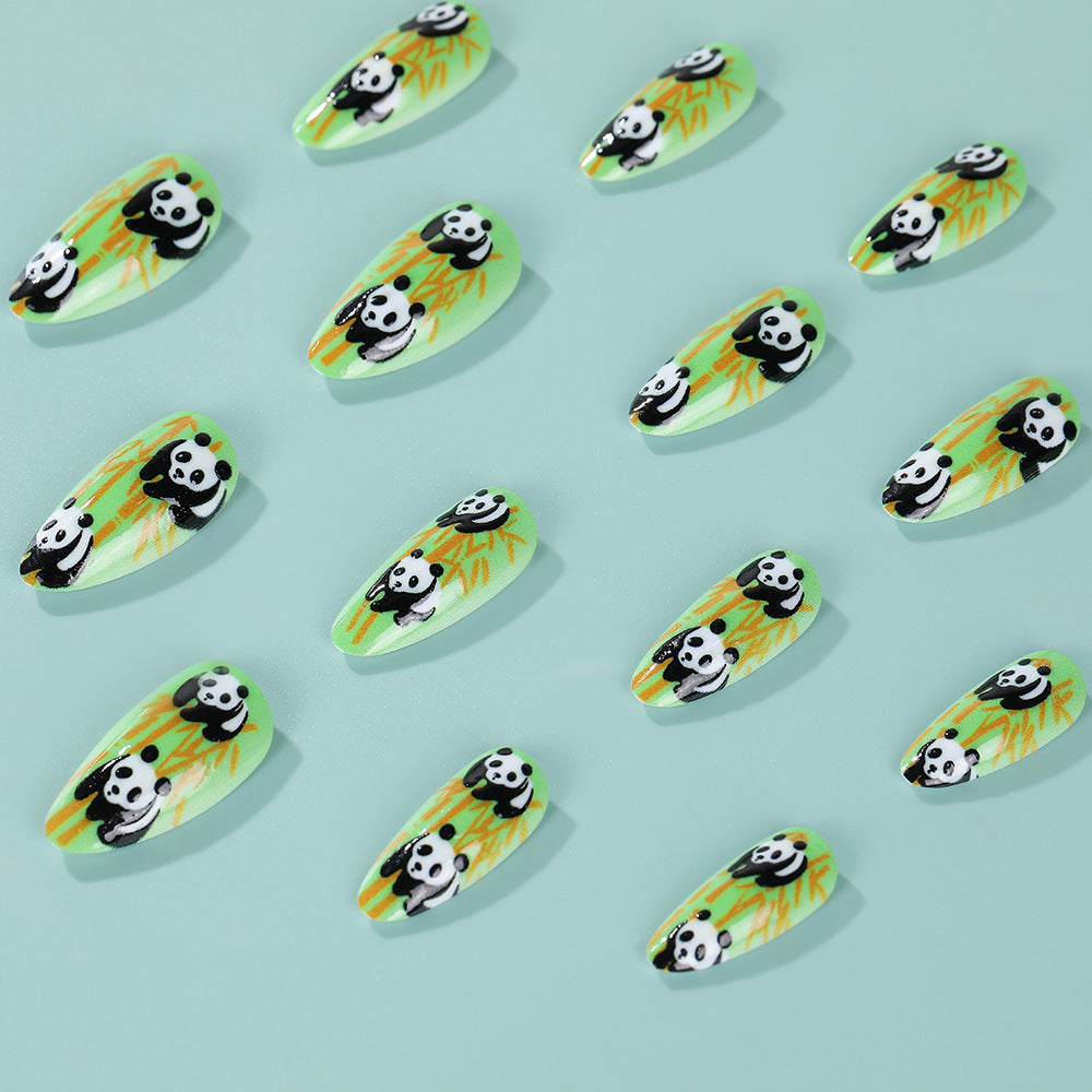 Nail art with cute panda design Bowlift
