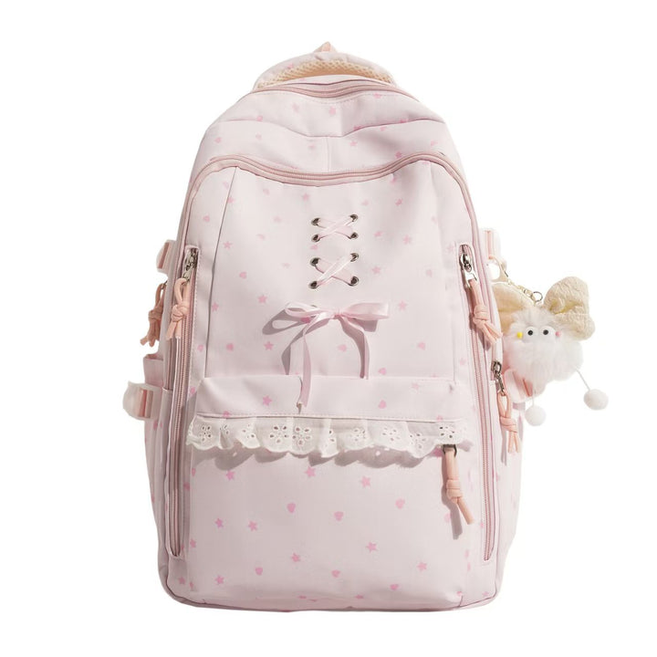 Backpack with Playful Star Motif and Elegant Details Bowlift