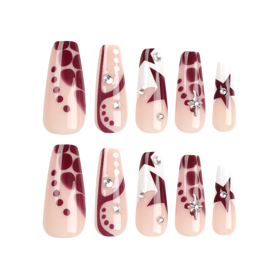 Artful Nail Extensions with Glitter and Star Motifs Bowlift