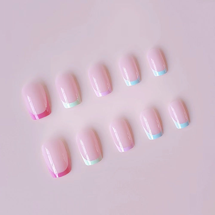 Acrylic nail set with colorful color accents Bowlift