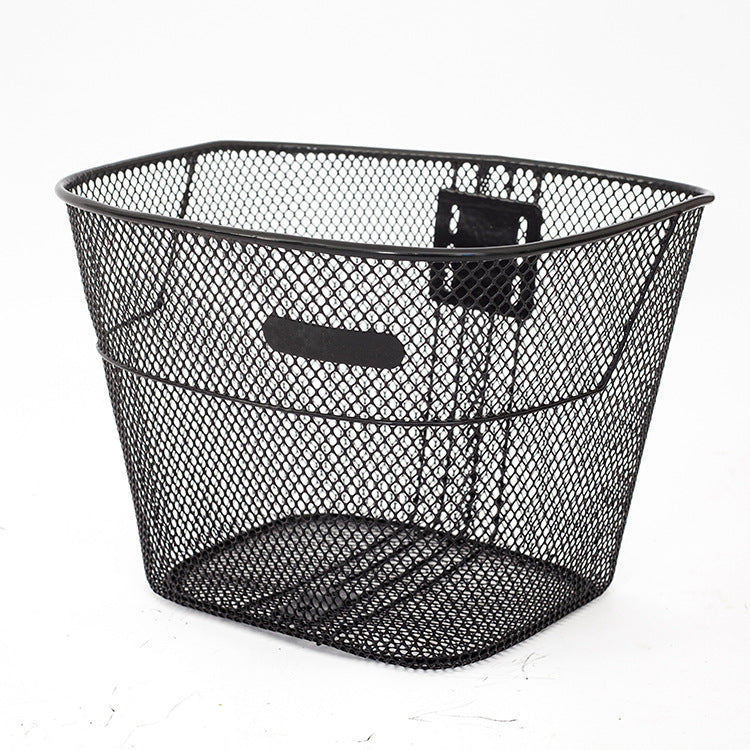 ventilated steel mesh bicycle front basket with quick-release bracket Bowlift