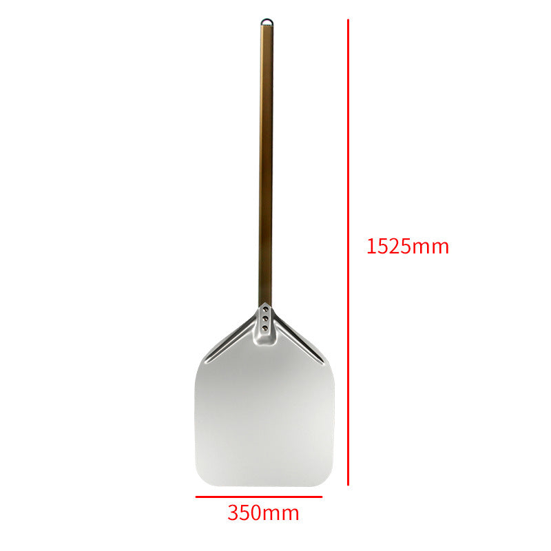 extra-long wooden handled aluminum pizza peel with flat square paddle Bowlift
