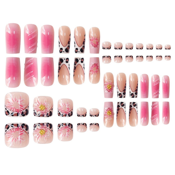 Artistic Floral Press-On Nail Art Bowlift