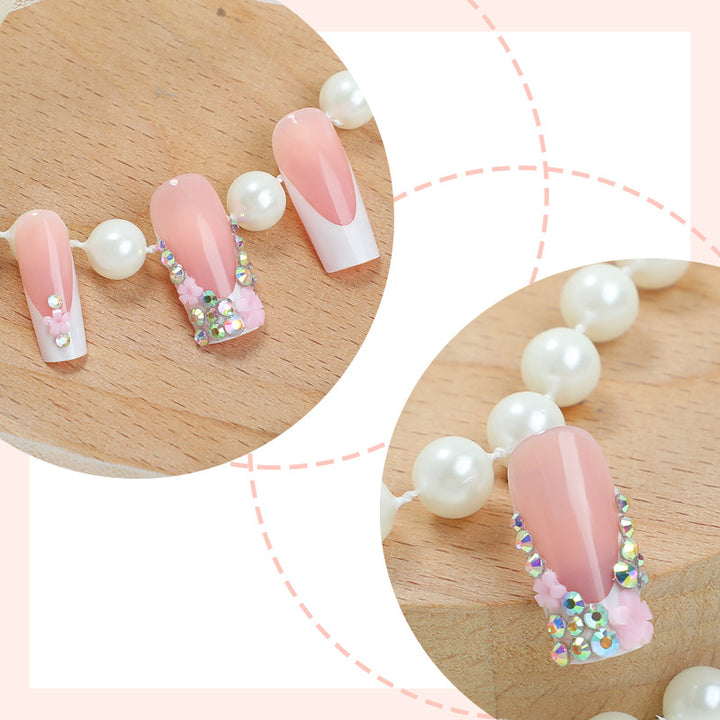 Decorative Press-On Nail Set with Elegant Accent Designs Bowlift