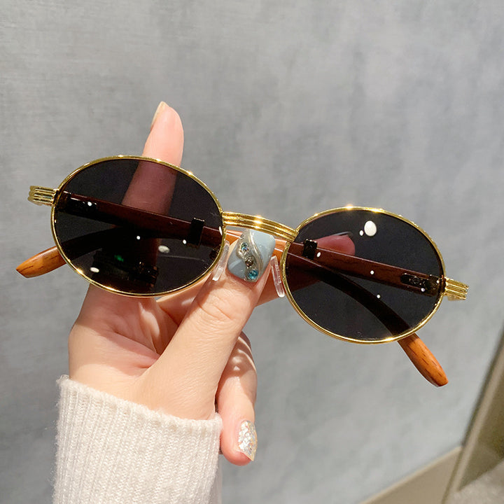 Women's Vintage-Style Sunglasses with Wooden Inner Frame Bowlift