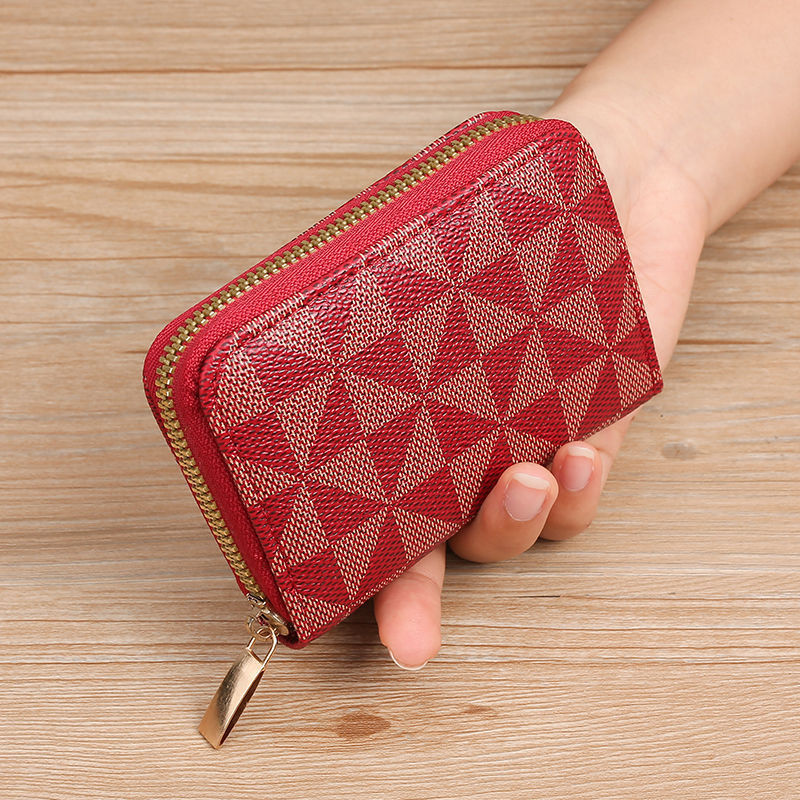 Geometric Patterned Zippered Coin Purse Bowlift