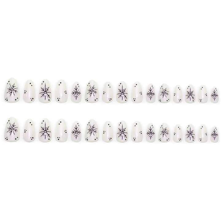 Artificial nail set with snowflake pattern Bowlift