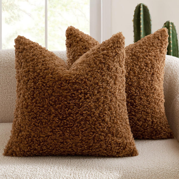 Luxury Curly Faux Shearling Decorative Throw Pillow Cover Bowlift
