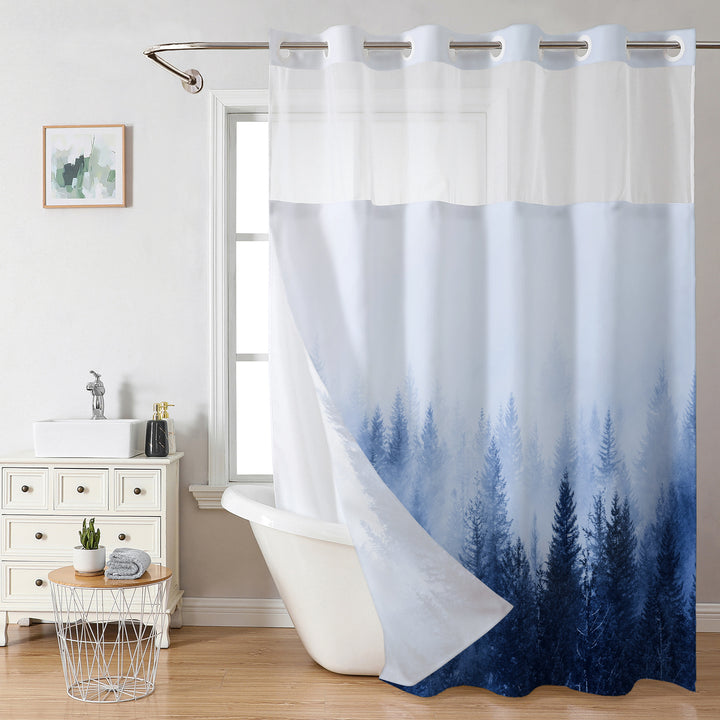 Forest Landscape Shower Curtain Bowlift