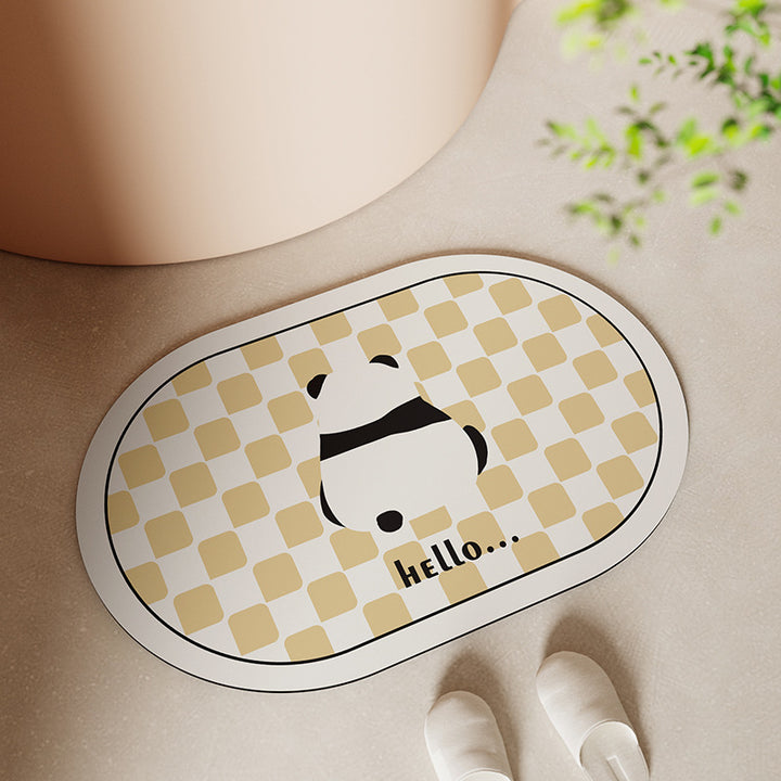 Cute Panda-Themed Bath Mat Bowlift