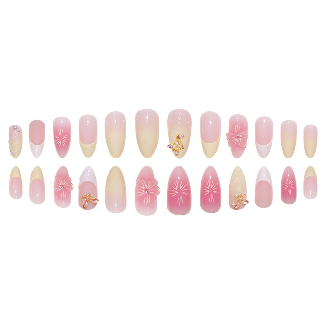 Floral-Inspired Decorative Press-On Nail Extensions Bowlift