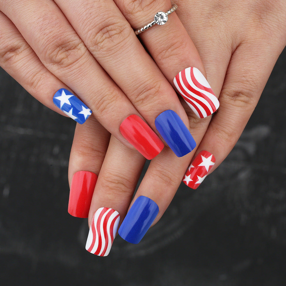 Patriotic Themed Press-On Nails Bowlift