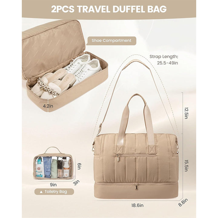 Stylish and Functional Sports Bag with Removable Cosmetic Compartment Bowlift