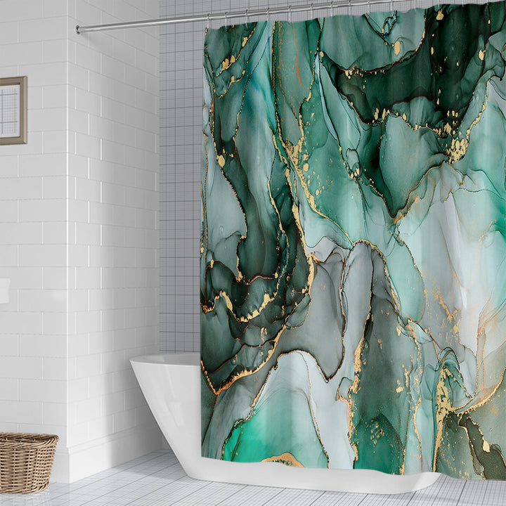 Abstract Marble Design Shower Curtain Bowlift