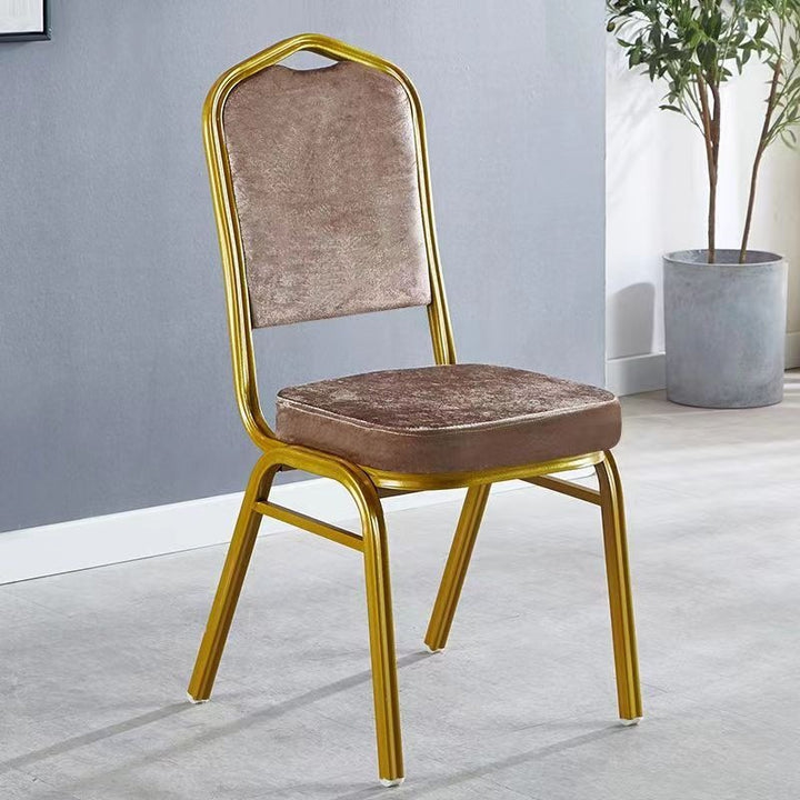 Elegant Upholstered Dining Chair with Gold Frame Bowlift