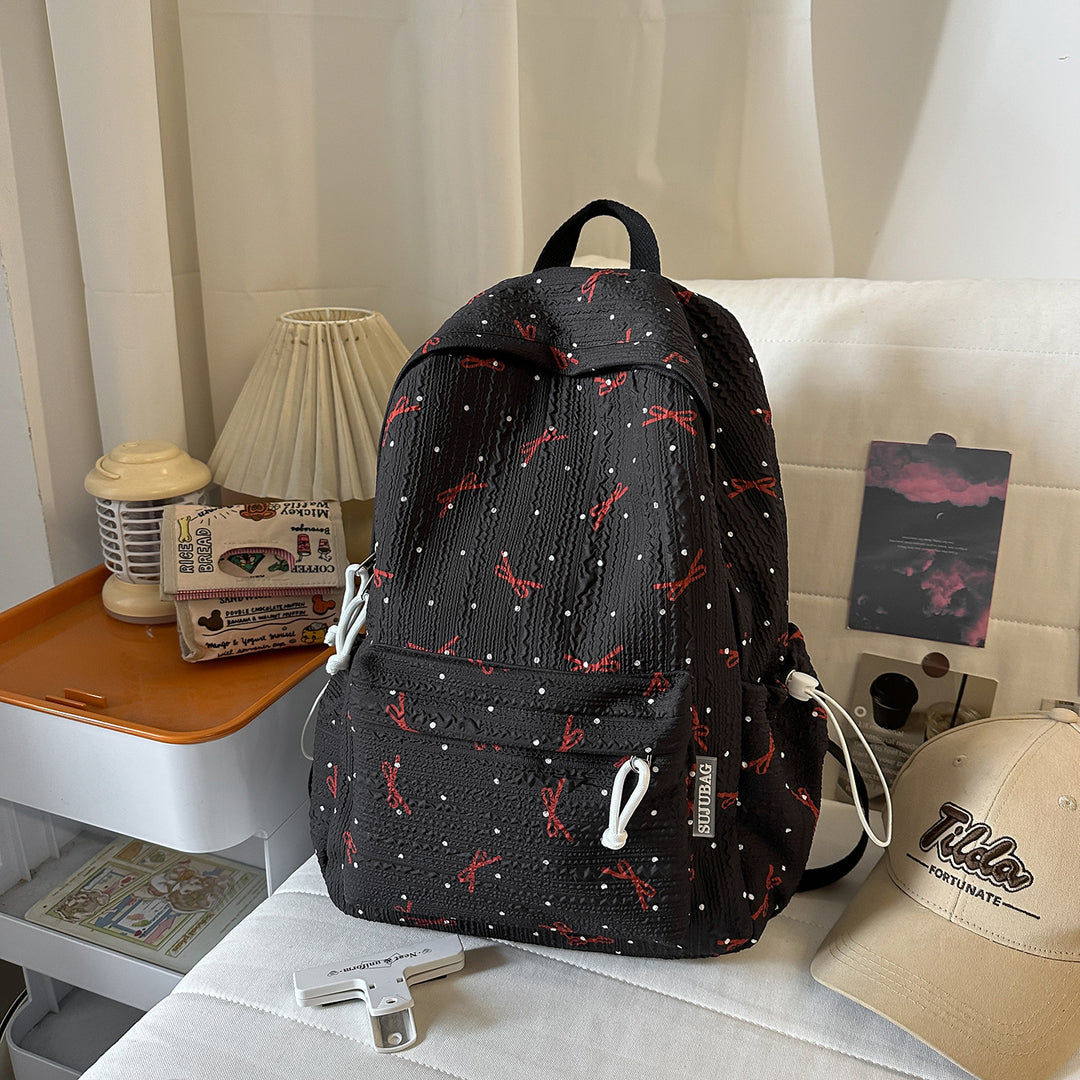 Cute Bow Patterned Backpack