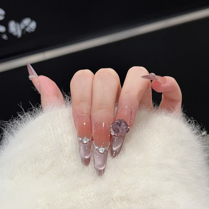 Decorative Crystal-Embellished Acrylic Nail Tips Bowlift