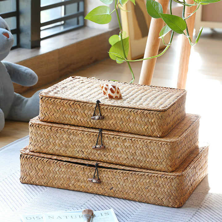 Unisex Handwoven Storage Box with Lid Bowlift