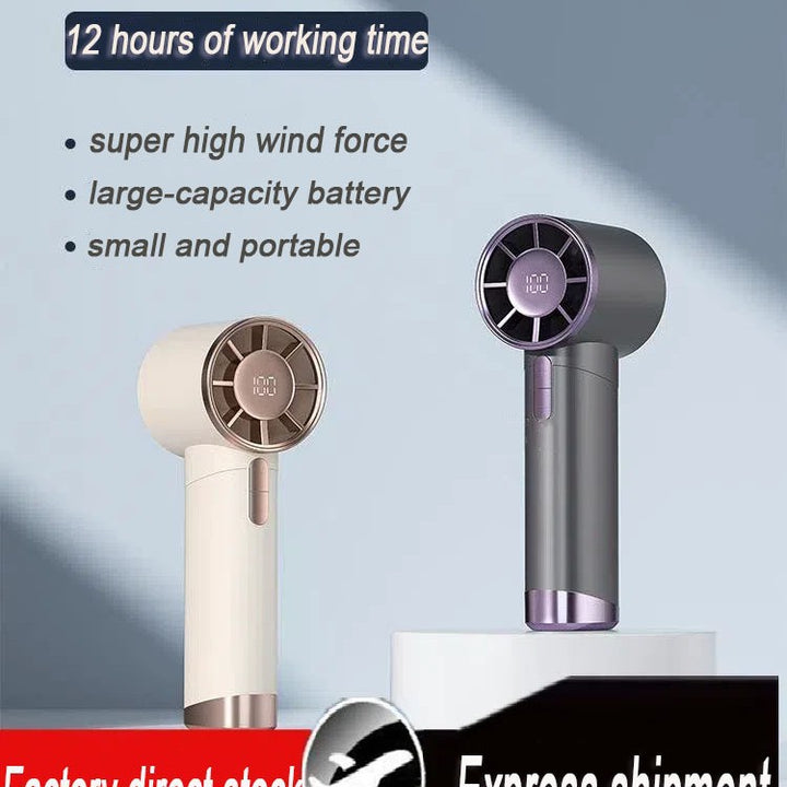 Ladies Portable Hand Fan with LED Display and Various Speed Levels Bowlift