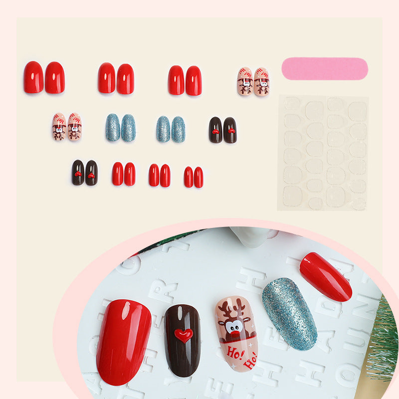 Creative Nail Art Set with Festive Christmas Designs and Glitter Accents Bowlift