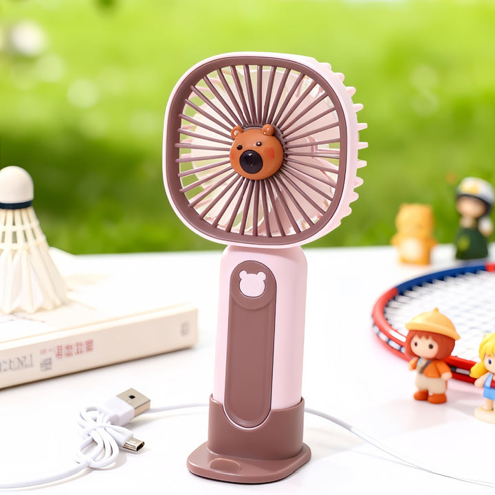 Women's Portable Handheld Fan with Ergonomic Design and USB Connection Bowlift