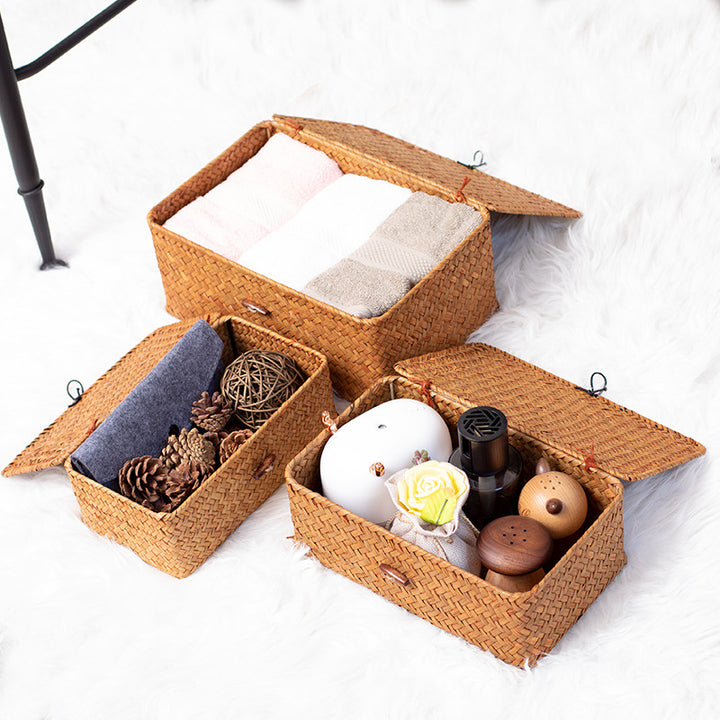 Handcrafted Oval Woven Storage Box Bowlift