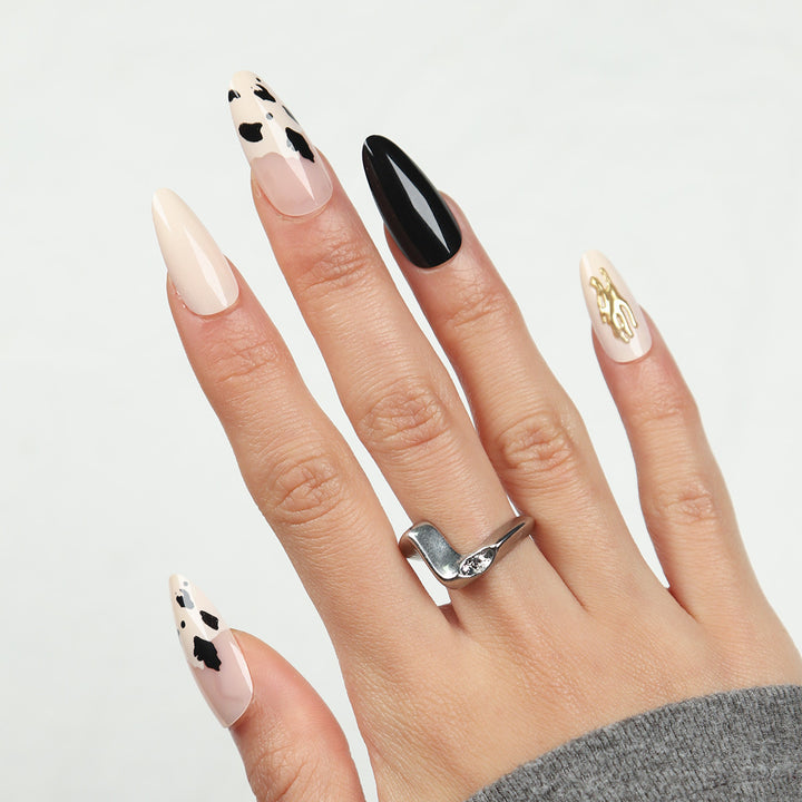 Stylish Long Almond Stiletto Press-On Nails Bowlift