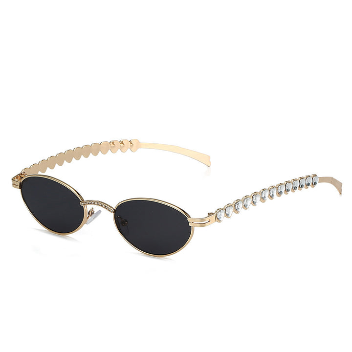 Elegant Rhinestone-Embellished Cat-Eye Glasses Bowlift