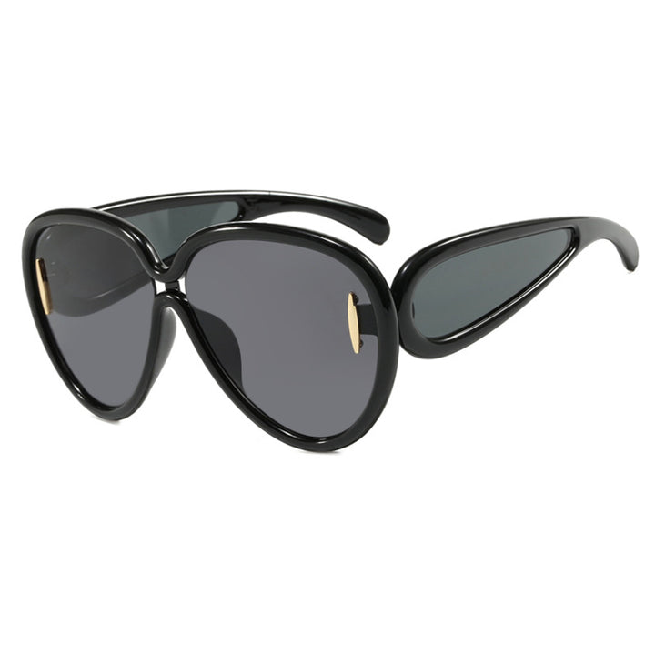 Women extravagant sunglasses in creative design Bowlift