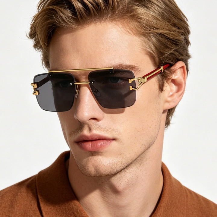 Women's stylish square sunglasses with luxurious metal frame Bowlift