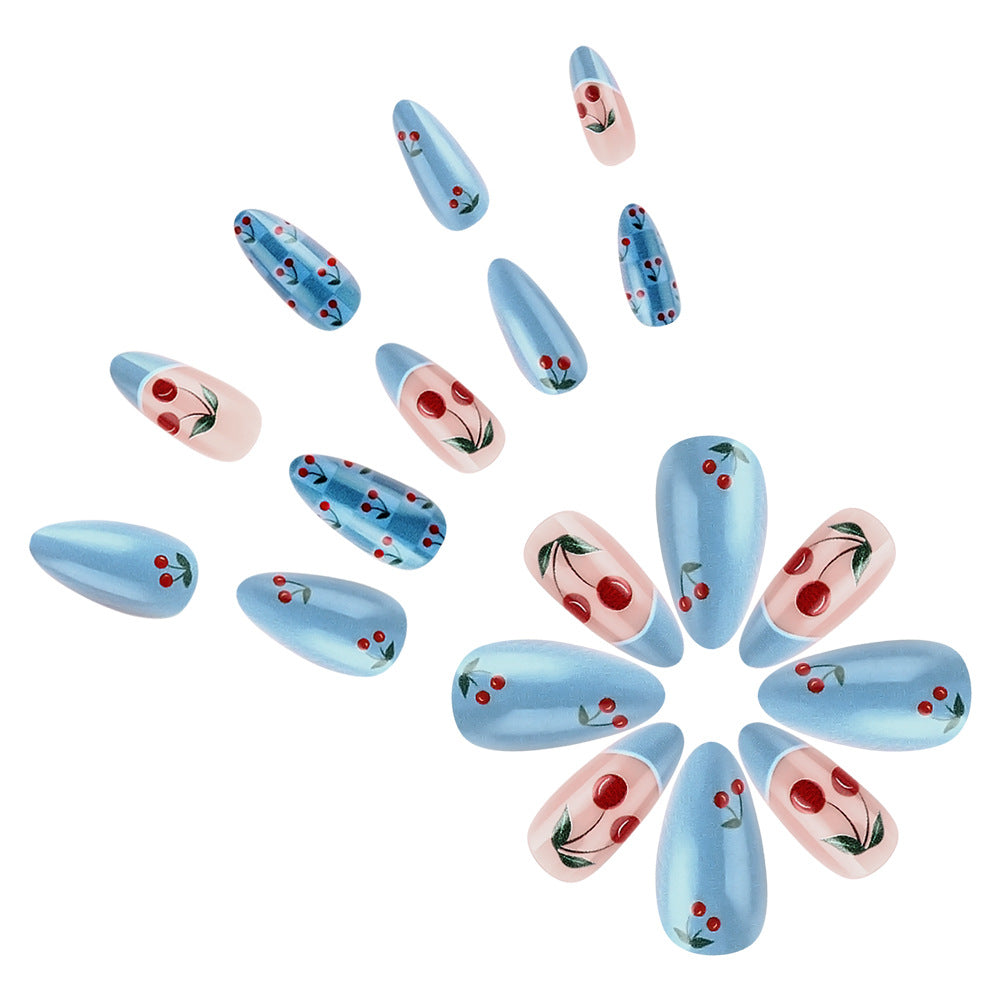 Cherry Blossom-Themed Press-On Nail Art Set Bowlift