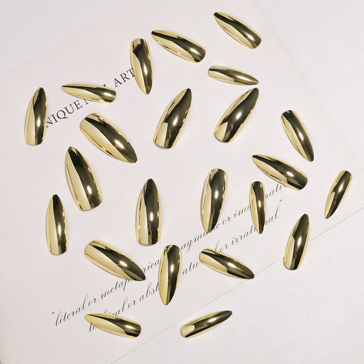 Extravagant Stiletto Press-On Nail Tips with Mirror Finish Bowlift