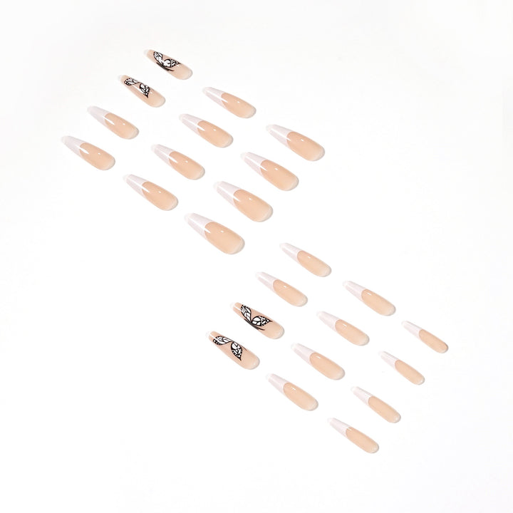Artful Nail Extensions with Marbled Leaves Bowlift
