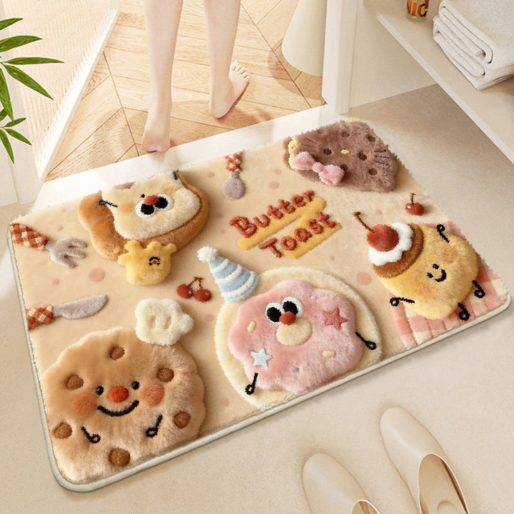 Cute Cartoon Animal-Themed Plush Bath Mat