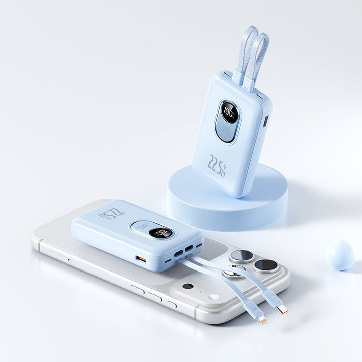 Power bank with fast charging function and integrated cable system Bowlift
