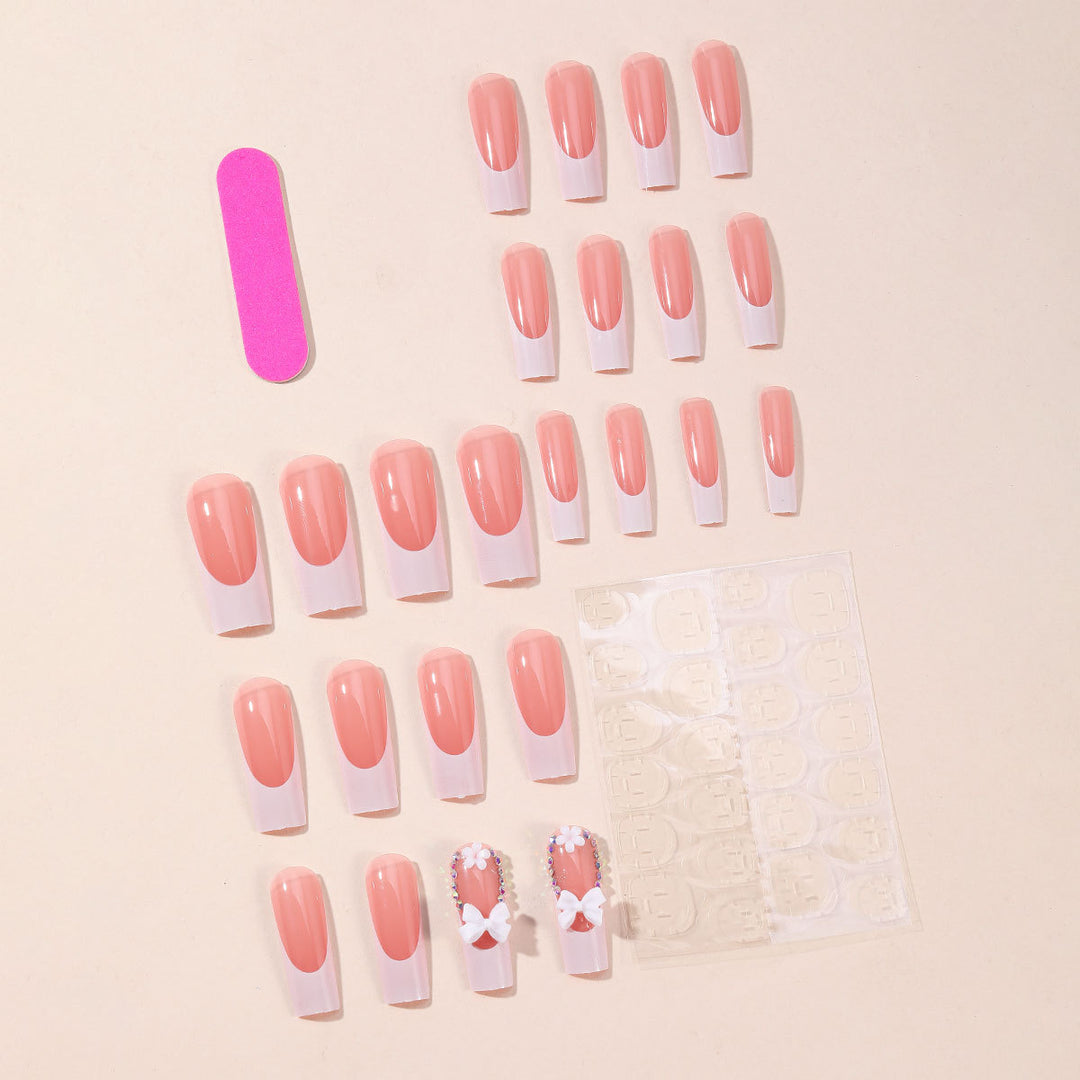 Elegant 3D Floral Accent Nail Art Extensions Bowlift