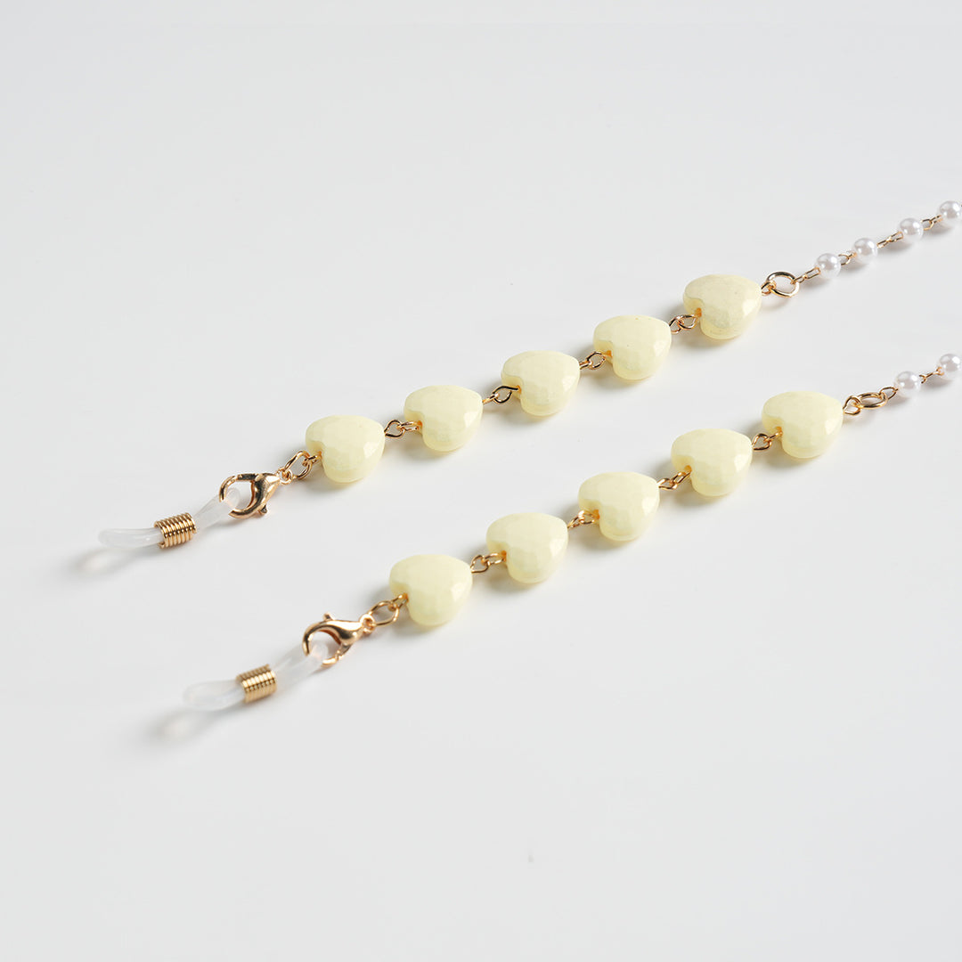 Heart-Shaped Beaded Eyewear Chain Bowlift