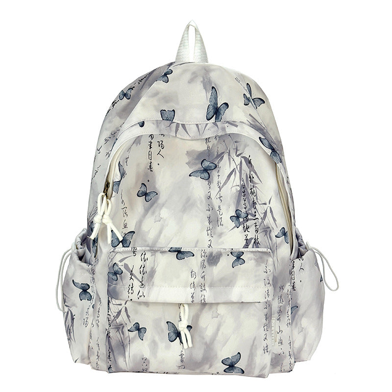 Artistic Butterfly Print Backpack Bowlift