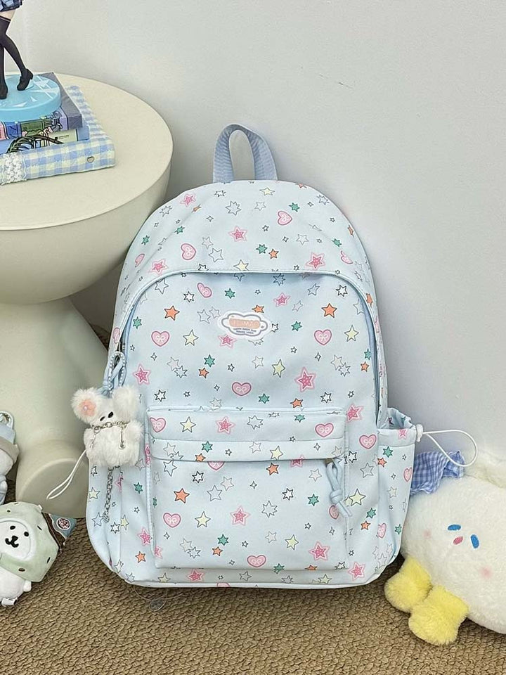Charming Star and Heart Pattern Backpack