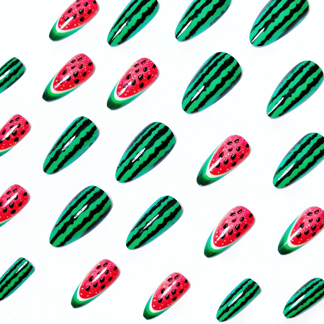 Watermelon-Inspired Nail Art Bowlift
