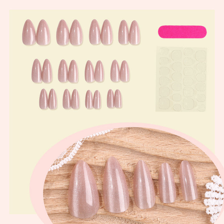 Elegant Artificial Nail Set with Shimmering Finish Bowlift