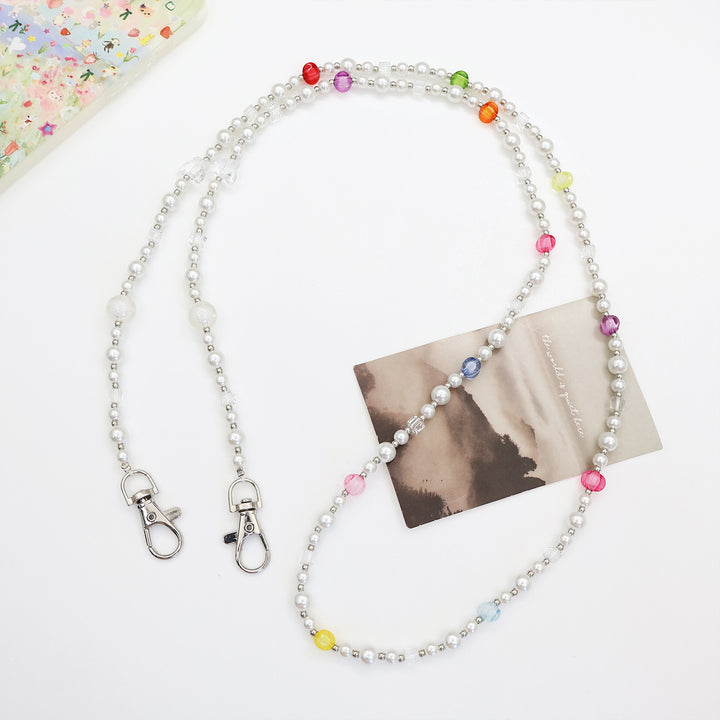Beaded Eyewear Chain with Stylish Checker Design Bowlift