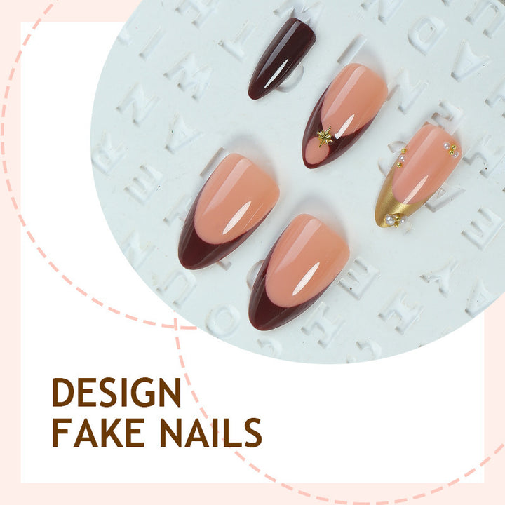 Artificial nail set with luxurious glossy design and creative accents Bowlift