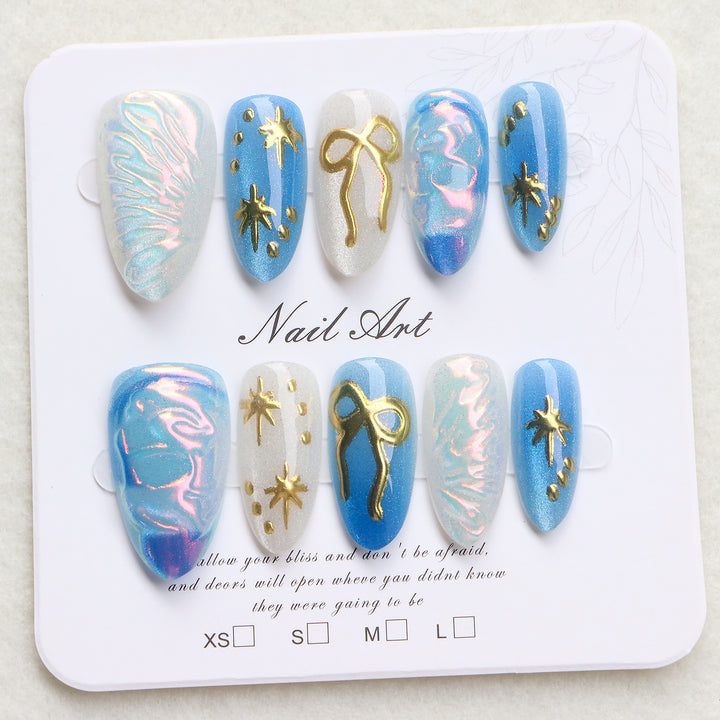 Artistic Nail Art Set with Metallic Accents Bowlift