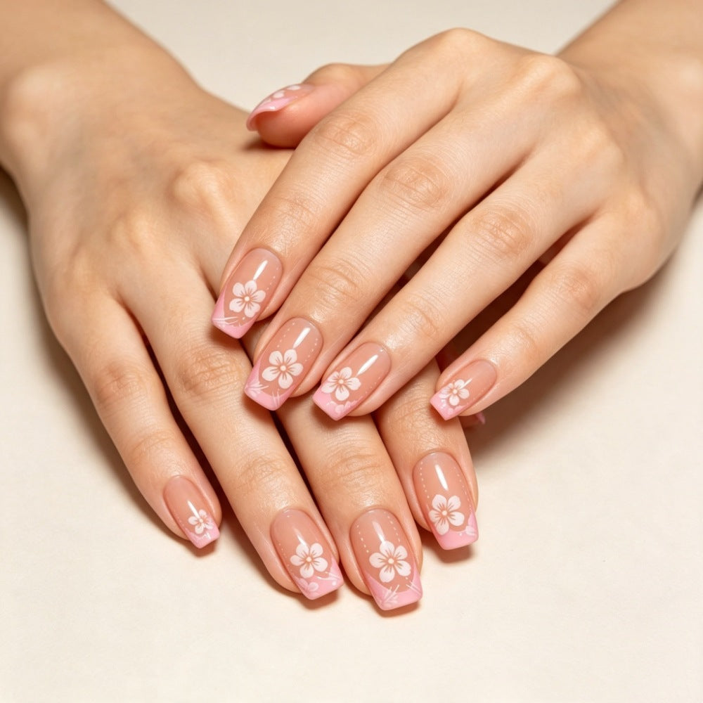 Floral Patterned Press-On Nail Set Bowlift 1787395178