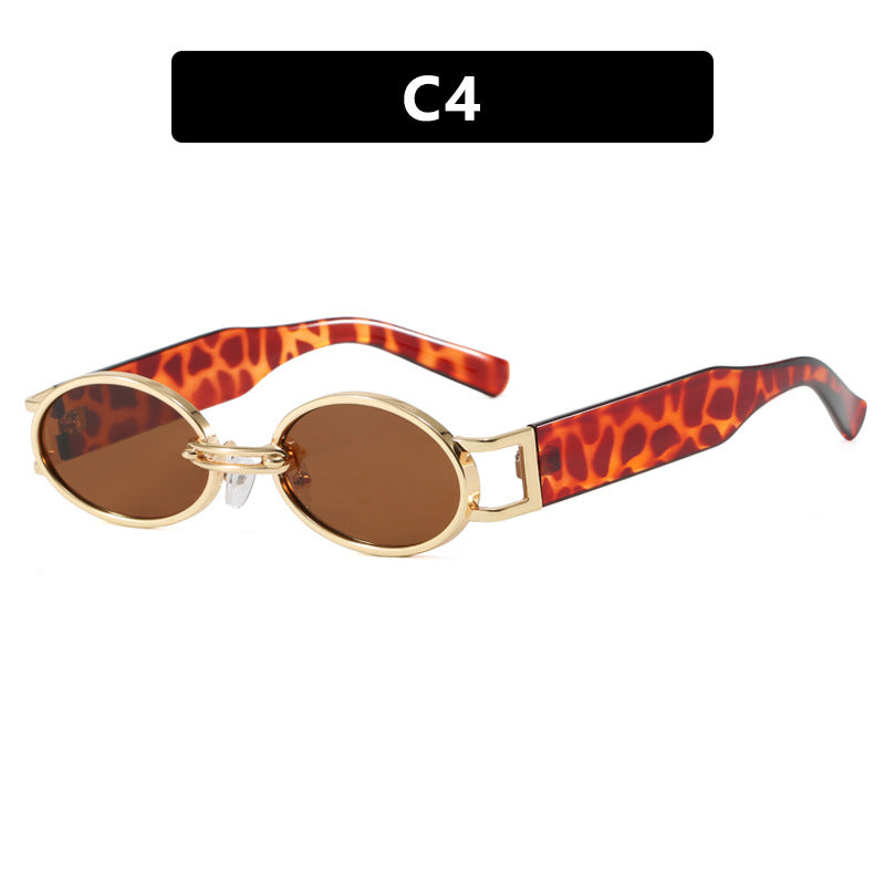 Women oval-shaped sunglasses with golden accents and stylish frame Bowlift