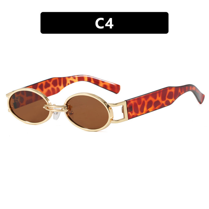 Women oval-shaped sunglasses with golden accents and stylish frame Bowlift