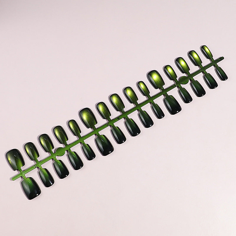 Artistic Press-On Nail Set with Gradient Effect Bowlift