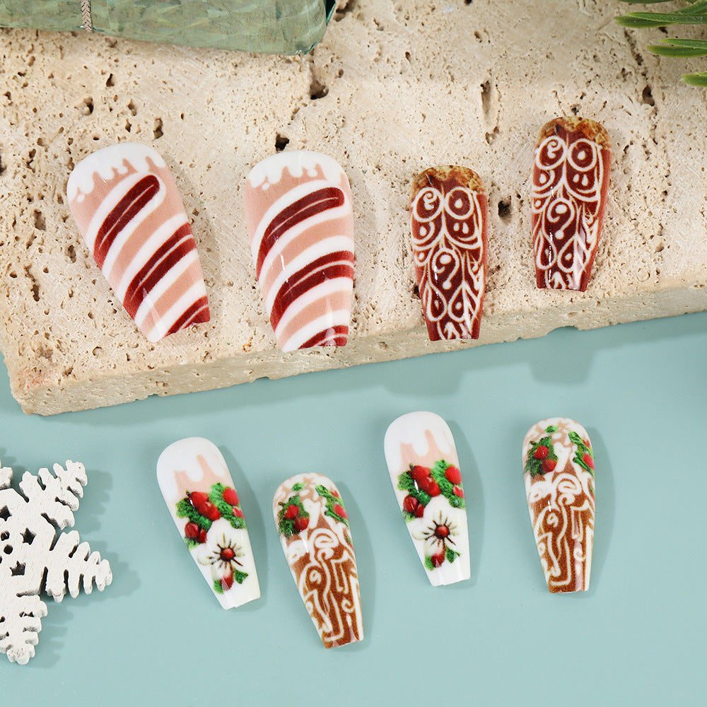 Artificial nails with Christmas design Bowlift